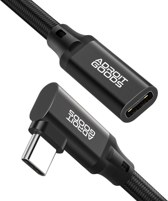 AdroitGoods Usb-C Verlengkabel Haaks - 10Gbps - 4K@60Hz