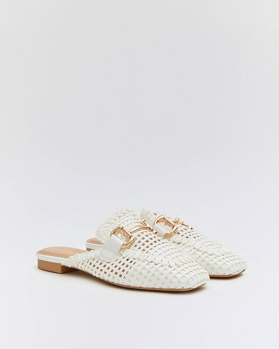 Dames Loafers & Espadrilles, Instappers - Imitatieleer - Wit - Maat 39