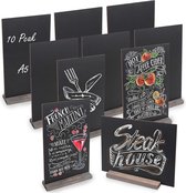 10 stuks mini-schoolbordstandaards A5, 22 x 15,3 cm miniborden voor schrijven op tafelstandaards, buffetborden mini voor bruiloften, restaurants, eten