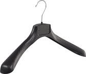 De Kledinghanger Gigant - 50 x Mantelhanger / kostuumhanger kunststof zwart met schouderverbreding, 42 cm