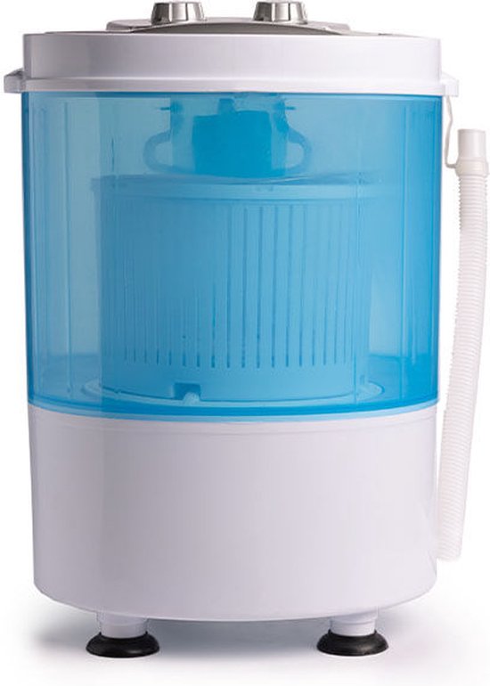 Nexxt Mini wasmachine met centrifuge - Campingwasmachine - Enkele trommel - Voor 2.6KG was - Wit/Blauw