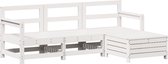 vidaXL - 4-delige - Loungeset - massief - grenenhout - wit