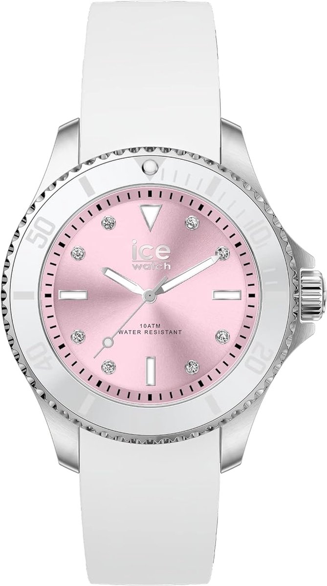 Ice Watch ICE steel - White pastel pink 020366 Horloge - Siliconen - Wit - Ø 35 mm
