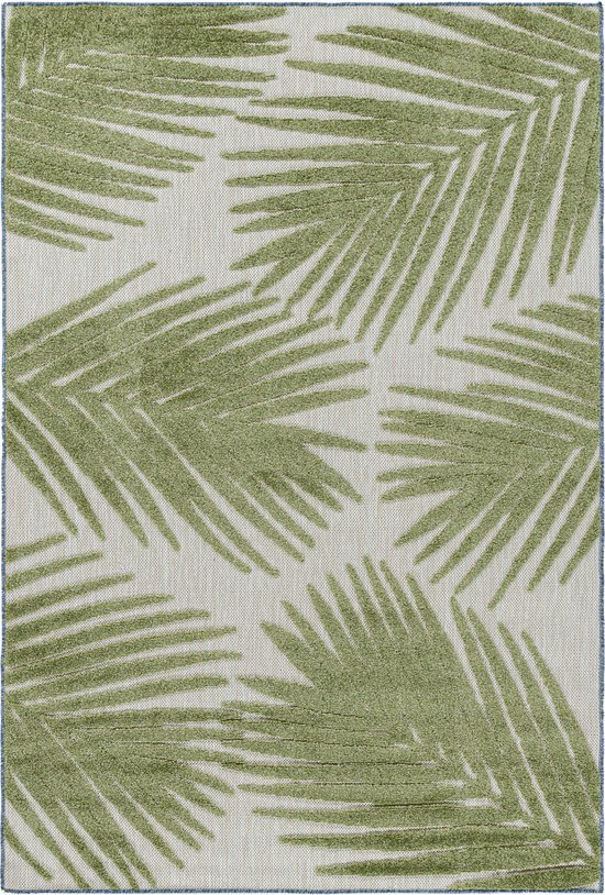 Pochon - Tapijt Bahama - Groen - 250x80x1 - Vloerkleed - Palmboom - Buiten - Laagpolige Vloerkleed - Kortpolige Vloerkleed - Rechthoekige Tapijt - Rechthoekige Vloerkleed