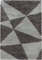 Pochon - Tapijt Tango - Taupe - 200x140x3 - Vloerkleed - Geometrisch - Hoogpolige Vloerkleed - Rechthoekige Tapijt - Rechthoekige Vloerkleed