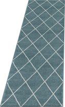 Pochon - Tapijt Rio - Blauw - 250x80x1,1 - Vloerkleed - Geometrisch - Hoogpolige Vloerkleed - Rechthoekige Tapijt - Rechthoekige Vloerkleed