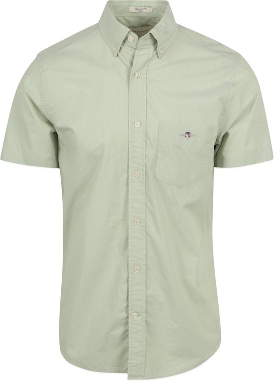 Gant - Overhemd Short Sleeve Lichtgroen - Heren - Maat XXL - Regular-fit