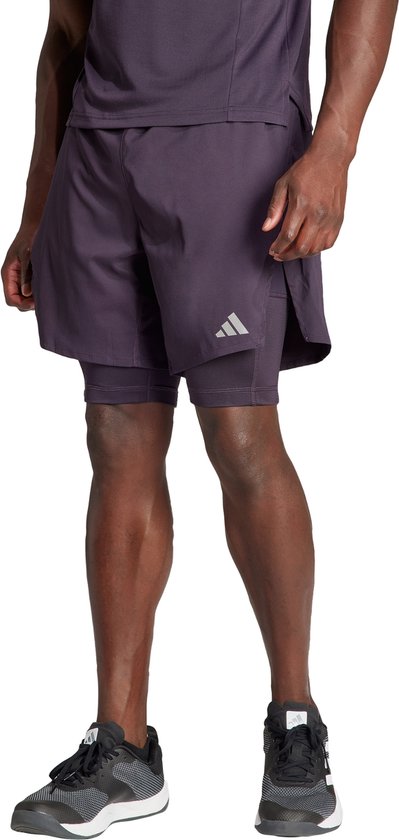 adidas Performance HIIT Workout HEAT.RDY 2-in-1 Short - Heren - Paars- XL 5"