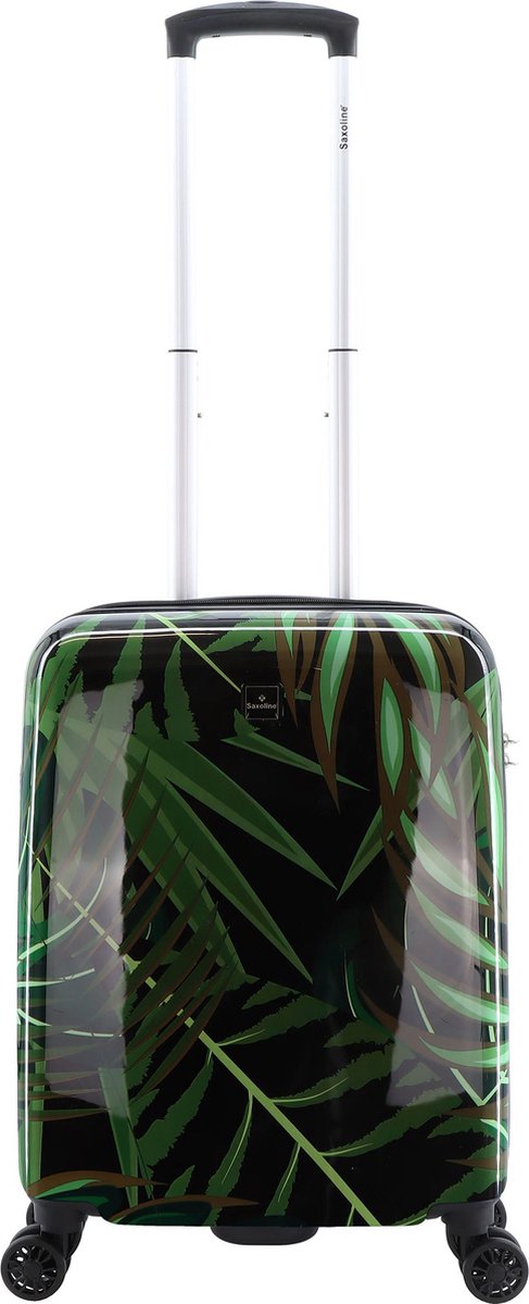 Saxoline Handbagage Harde Koffer / Trolley / Reiskoffer - 55x39x20cm - Palm Leaves - Print