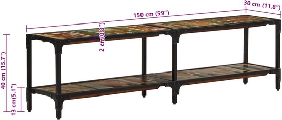 vidaXL-Tv-meubel-150x30x41-cm-gerecycled-hout