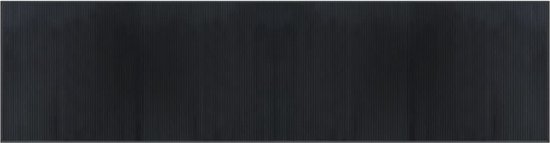 vidaXL - Vloerkleed - rechthoekig - 100x400 - cm - bamboe - zwart