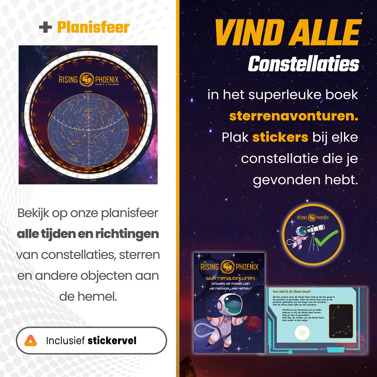 RP® Telescoop 90x Zoom Set - Sterrenkijker Kinderen / Beginners - Verstelbaar Statief - Maanfilter, Planisfeer, Stickerboek — afbeelding 5