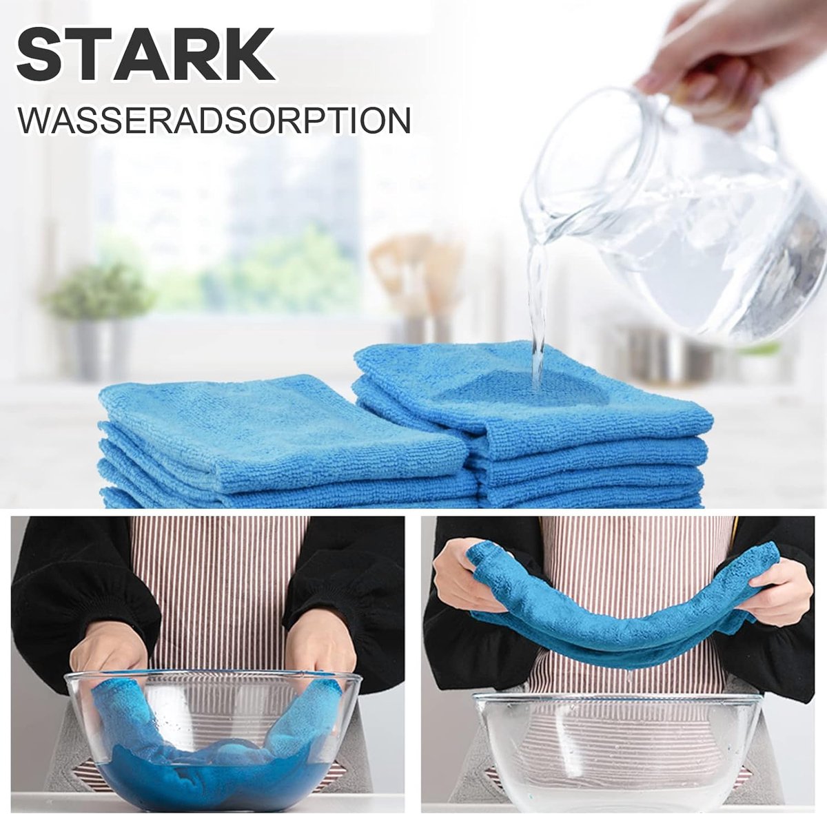 Goedkoopste 36 stuks herbruikbare microvezeldoeken - pluisvrij en zeer absorberend - multifunctionele poetsdoeken voor huishouden en auto - 35 x 35 cm