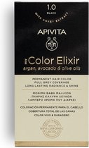 Apivita Coloration Teinture pour cheveux Color Elixir Coloration Permanent 1.0 Noir 1Pcs