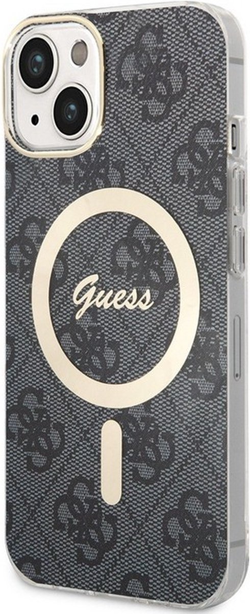 Guess 4G Back Case (MagSafe Compatible) - Geschikt voor Apple iPhone 15 Plus (6.7") - Grijs