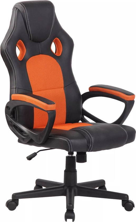 In And OutdoorMatch Gamingstoel Aurore - Oranje - Verstelbaar - Stoel - Gamingstoel met voetensteun - Ergonomische bureaustoel