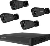 Foscam FN9108E-B4-2T black IP-Bewakingscameraset LAN 8-kanaals Met 4 cameras 3840 x 2160 Pixel