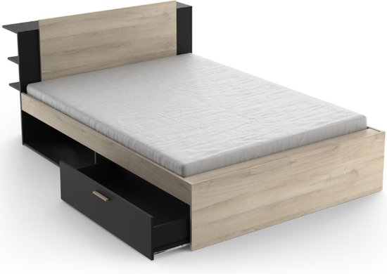CBA - Bed Maura 140 x 190cm/ - 140x200 - Zwart