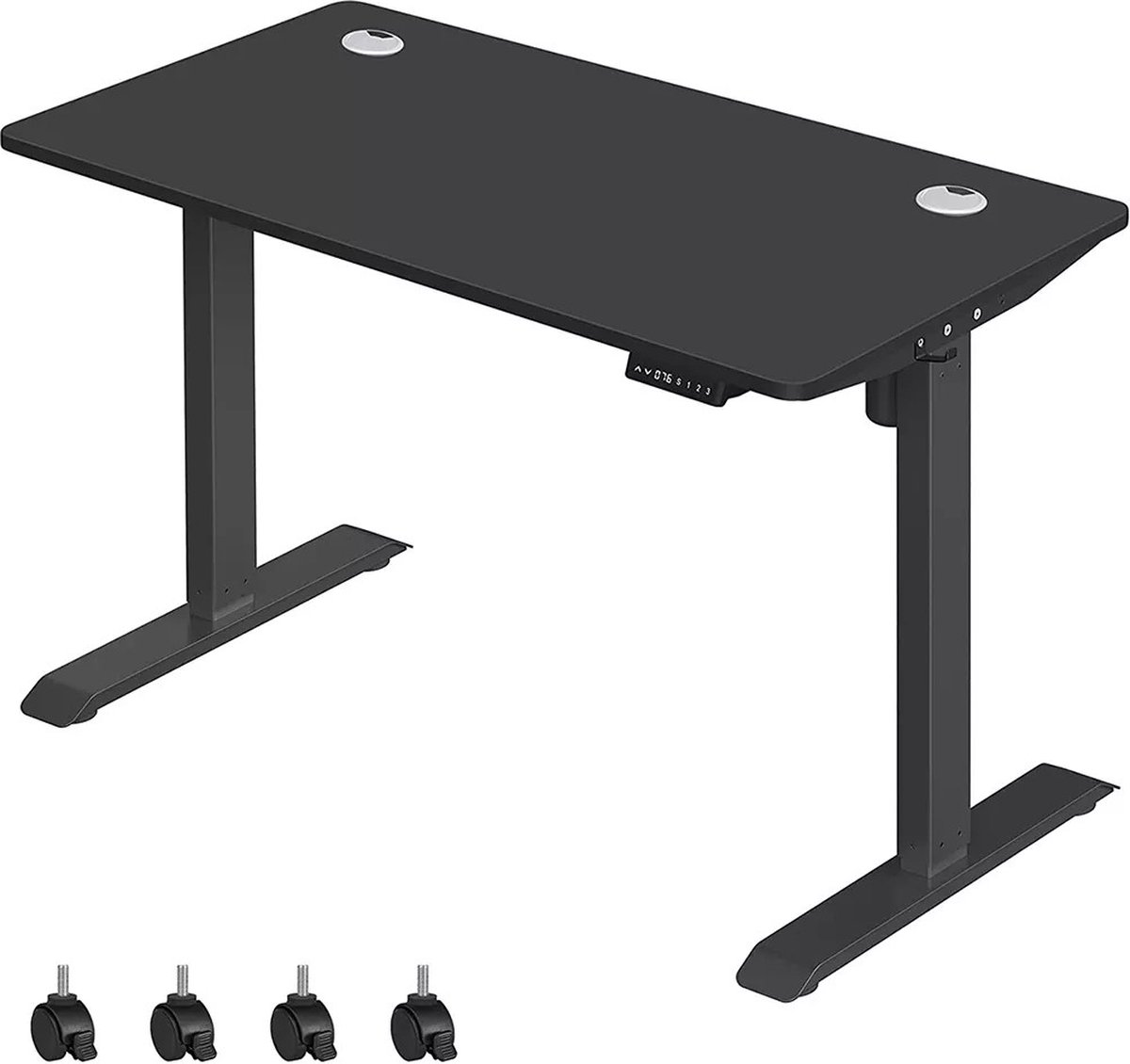 In And OutdoorMatch Luxe Elektrisch Bureau Collin - Zit-sta bureau - Zwart - Memory functie met 3 hoogtes - In hoogte verstelbaar 71-117cm - 80kg draagvermogen - 60x120cm