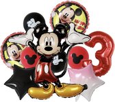 Mickey Mouse - Jomazo - Ballons en aluminium Mickey Mouse avec numéro 4 - Anniversaire Mickey Mouse - Anniversaire enfant - Mickey Mouse 4 ans - Ballon Mickey Mouse - Fête d'enfant Disney