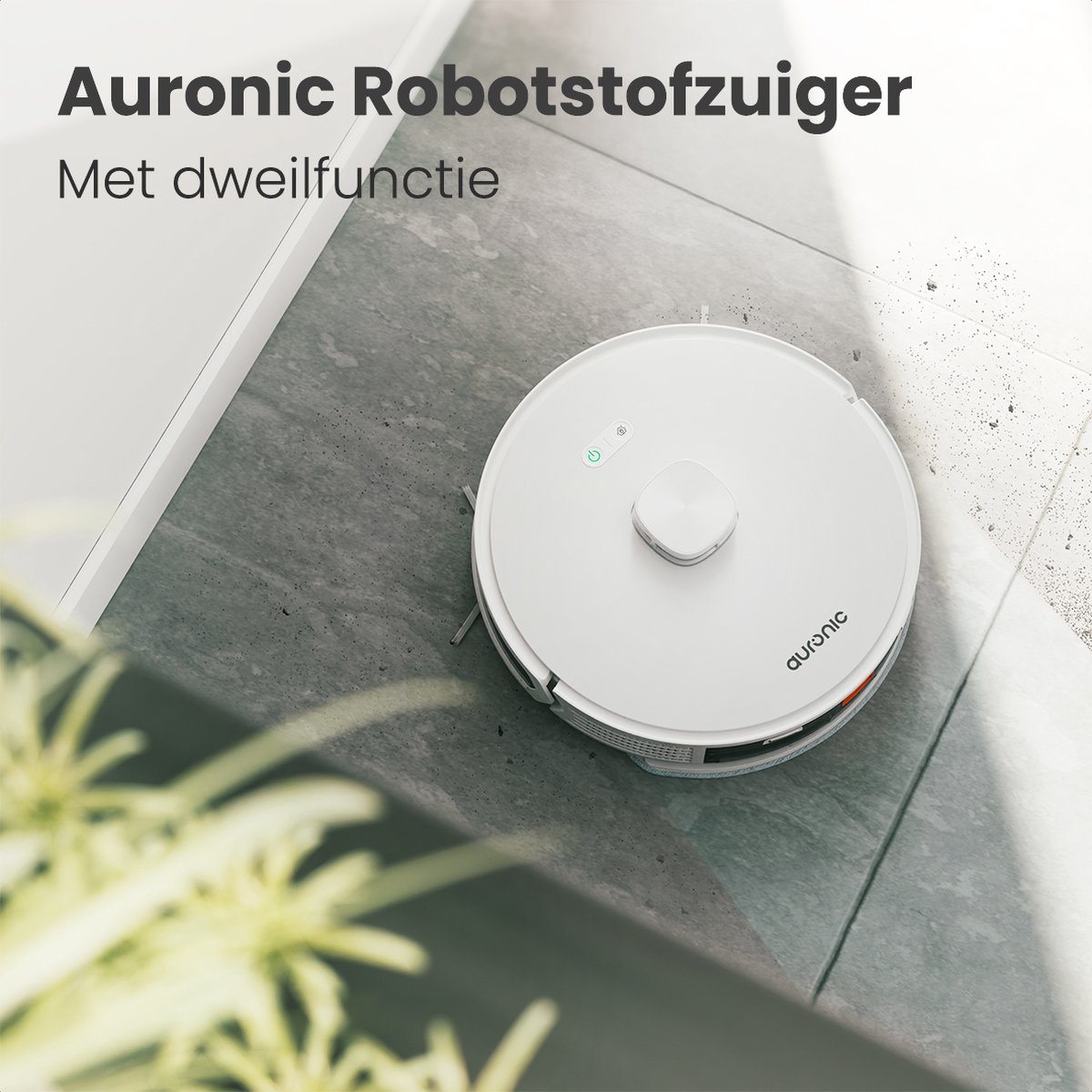 Afbeelding 2 van Auronic Robotstofzuiger - Met Dweilfunctie - WiFi en App - Laadstation - Huisdieren - Dweilrobot - Laser Navigatie - Automatisch Leegstation - Wit